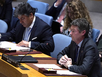 Par Liljert, Director of the International Organization for Migration Office to the United Nations, briefs the Security Council meeting on m...