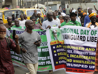 Activists stage a protest tagged #FearlessInOctober over increased hunger, insecurity, and economic hardship as Nigeria marks its 64th Indep...