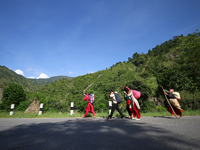 Nepali passengers travel through the BP Highway, a major highway that connects Kathmandu directly with the Southern Plains of Nepal, making...