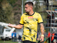 Rafal Pietrzak plays during the game between Wieczysta Krakow and GKS Jastrzebie in Krakow, Poland, on October 1, 2024. Betclic 2 Liga, Poli...