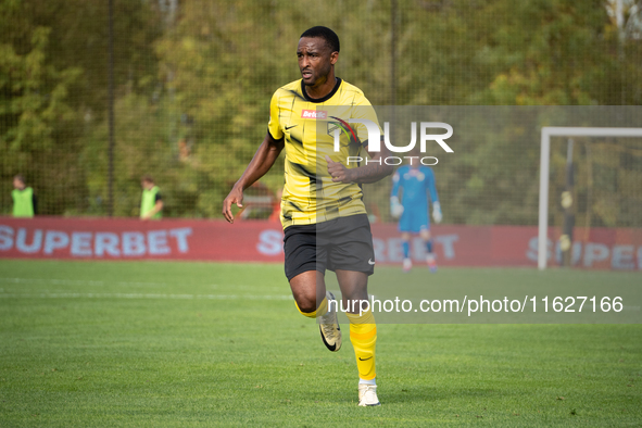 Lisandro Semedo participates in the game between Wieczysta Krakow and GKS Jastrzebie in Krakow, Poland, on October 1, 2024. Betclic 2 Liga,...