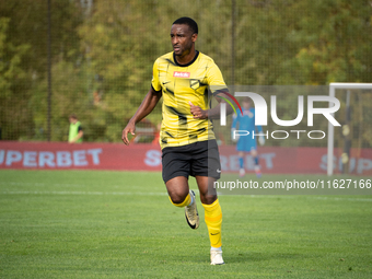 Lisandro Semedo participates in the game between Wieczysta Krakow and GKS Jastrzebie in Krakow, Poland, on October 1, 2024. Betclic 2 Liga,...