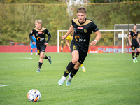 Jan Flak during the game between Wieczysta Krakow and GKS Jastrzebie in Krakow, Poland, on October 1, 2024. Betclic 2 Liga, Polish football...