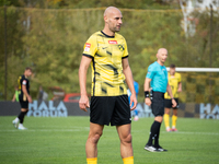 Michal Fidziukiewicz participates in the game between Wieczysta Krakow and GKS Jastrzebie in Krakow, Poland, on October 1, 2024. Betclic 2 L...