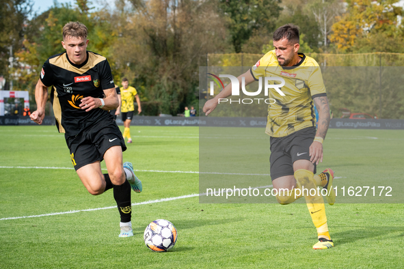 Betclic 2 Liga game between Wieczysta Krakow and GKS Jastrzebie in Krakow, Poland, on October 1, 2024. Polish football second league match a...