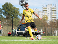 Rafal Pietrzak plays during the game between Wieczysta Krakow and GKS Jastrzebie in Krakow, Poland, on October 1, 2024. Betclic 2 Liga, Poli...