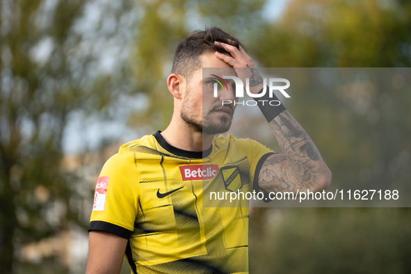 Goku Roman during the game between Wieczysta Krakow and GKS Jastrzebie in Krakow, Poland, on October 1, 2024. Betclic 2 Liga, Polish footbal...