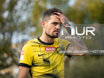 Goku Roman during the game between Wieczysta Krakow and GKS Jastrzebie in Krakow, Poland, on October 1, 2024. Betclic 2 Liga, Polish footbal...