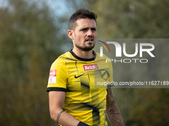 Goku Roman during the game between Wieczysta Krakow and GKS Jastrzebie in Krakow, Poland, on October 1, 2024. Betclic 2 Liga, Polish footbal...