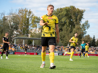 Bartosz Brzek during the game between Wieczysta Krakow and GKS Jastrzebie in Krakow, Poland, on October 1, 2024. Betclic 2 Liga, Polish foot...