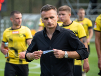 Coach Slawomir Peszko during the game between Wieczysta Krakow and GKS Jastrzebie in Krakow, Poland, on October 1, 2024. Betclic 2 Liga, Pol...