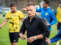 Coach Slawomir Peszko during the game between Wieczysta Krakow and GKS Jastrzebie in Krakow, Poland, on October 1, 2024. Betclic 2 Liga, Pol...