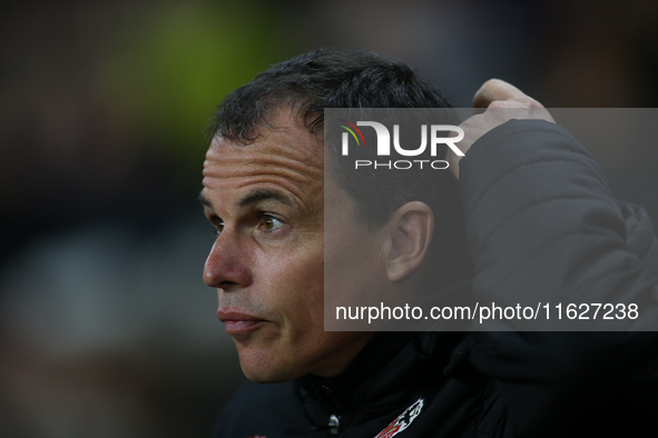 Sunderland Head Coach Regis Le Bris during the Sky Bet Championship match between Sunderland and Derby County at the Stadium Of Light in Sun...