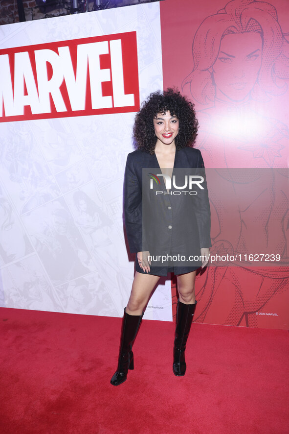 Elyfer Torres attends the Marvel 85 red carpet of the Fashion Forward at Fronton Bucarelli in Mexico City, Mexico, on September 30, 2024. 