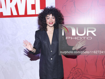 Elyfer Torres attends the Marvel 85 red carpet of the Fashion Forward at Fronton Bucarelli in Mexico City, Mexico, on September 30, 2024. (