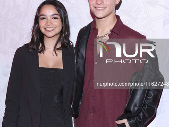 Carla Gaytan and Emiliano Gonzalez attend the Marvel 85 red carpet of the Fashion Forward at Fronton Bucarelli in Mexico City, Mexico, on Se...