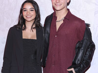 Carla Gaytan and Emiliano Gonzalez attend the Marvel 85 red carpet of the Fashion Forward at Fronton Bucarelli in Mexico City, Mexico, on Se...