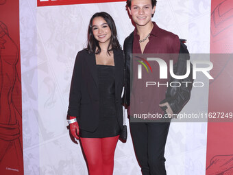 Carla Gaytan and Emiliano Gonzalez attend the Marvel 85 red carpet of the Fashion Forward at Fronton Bucarelli in Mexico City, Mexico, on Se...