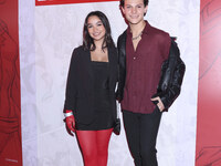 Carla Gaytan and Emiliano Gonzalez attend the Marvel 85 red carpet of the Fashion Forward at Fronton Bucarelli in Mexico City, Mexico, on Se...