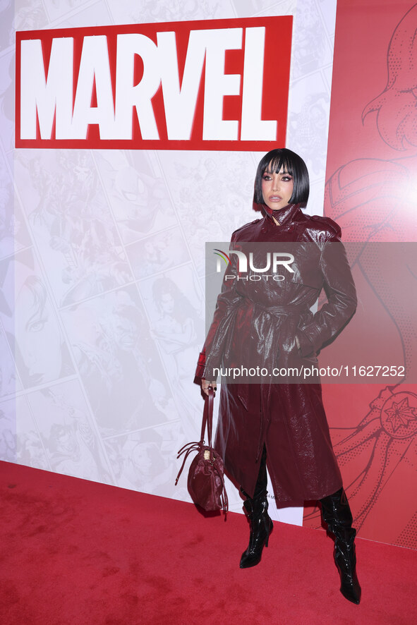 Jessica Diaz attends the Marvel 85 red carpet of the Fashion Forward at Fronton Bucarelli in Mexico City, Mexico, on September 30, 2024. 