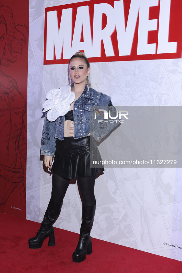 Mar Rendon attends the Marvel 85 red carpet of the Fashion Forward at Fronton Bucarelli in Mexico City, Mexico, on September 30, 2024. 