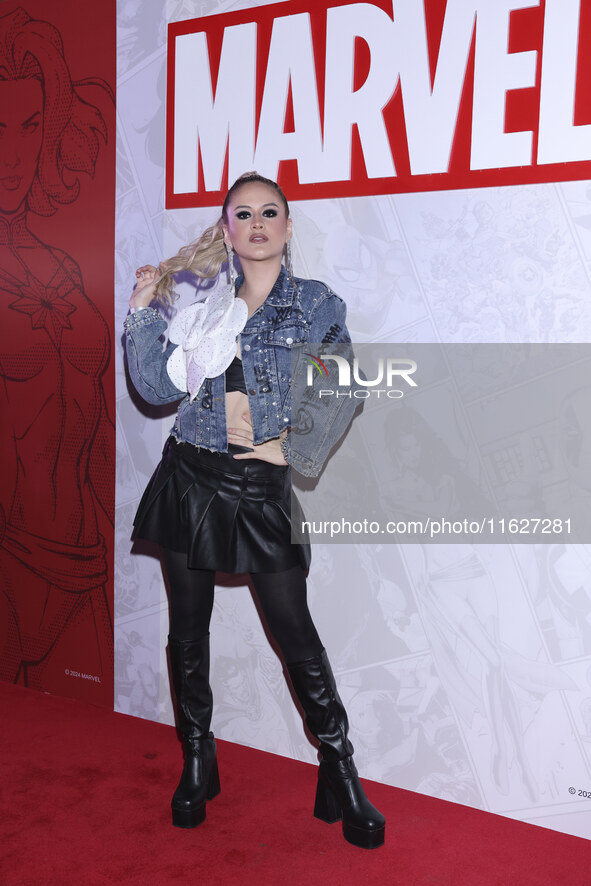 Mar Rendon attends the Marvel 85 red carpet of the Fashion Forward at Fronton Bucarelli in Mexico City, Mexico, on September 30, 2024. 