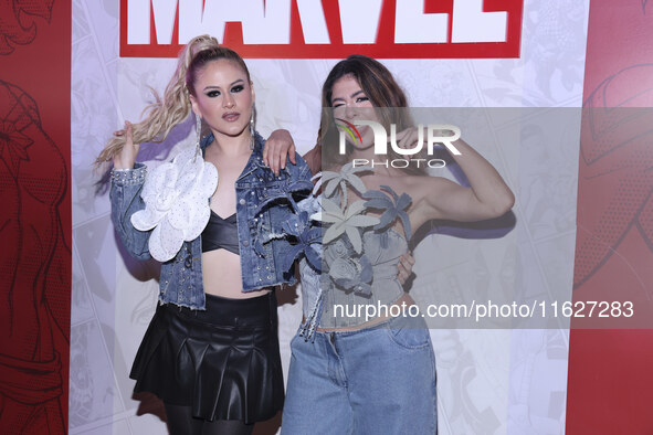 Mar Rendon and Greta Ela attend the Marvel 85 red carpet of the Fashion Forward at Fronton Bucarelli in Mexico City, Mexico, on September 30...