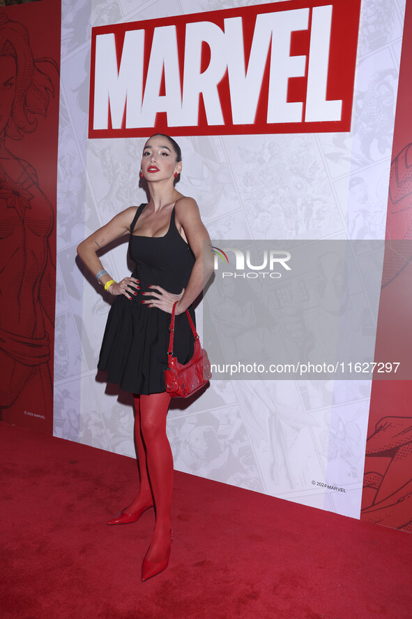 A guest attends the Marvel 85 red carpet of the Fashion Forward at Fronton Bucarelli in Mexico City, Mexico, on September 30, 2024. 