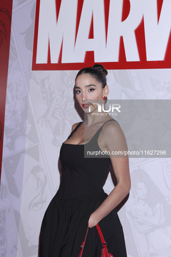 A guest attends the Marvel 85 red carpet of the Fashion Forward at Fronton Bucarelli in Mexico City, Mexico, on September 30, 2024. 