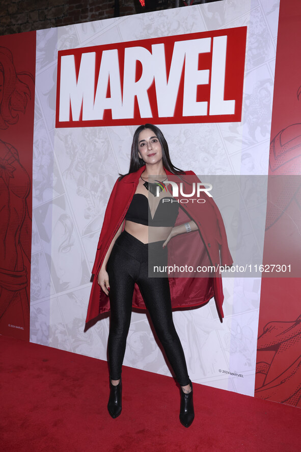 Andy Chavez de Moore attends the Marvel 85 red carpet of the Fashion Forward at Fronton Bucarelli in Mexico City, Mexico, on September 30, 2...