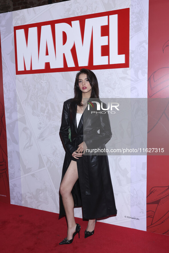 A guest attends the Marvel 85 red carpet of the Fashion Forward at Fronton Bucarelli in Mexico City, Mexico, on September 30, 2024. 