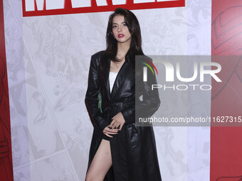 A guest attends the Marvel 85 red carpet of the Fashion Forward at Fronton Bucarelli in Mexico City, Mexico, on September 30, 2024. (