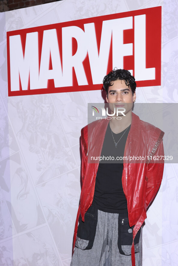 Eduardo Brito attends the Marvel 85 red carpet of the Fashion Forward at Fronton Bucarelli in Mexico City, Mexico, on September 30, 2024. 