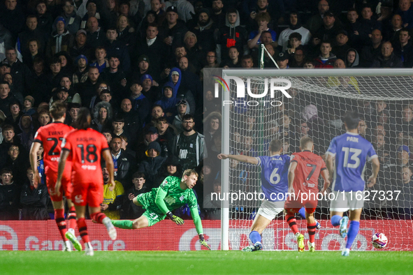 #21, Ryan Allsop of Birmingham is forced into action early in the game during the Sky Bet League 1 match between Birmingham City and Hudders...