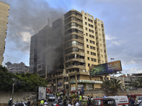 An apartment block lies in partial ruins after being hit by an Israeli airstrike in Beirut, Lebanon, on October 1, 2024. After escalating st...