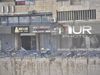 An apartment block lies in partial ruins after being hit by an Israeli airstrike in Beirut, Lebanon, on October 1, 2024. After escalating st...