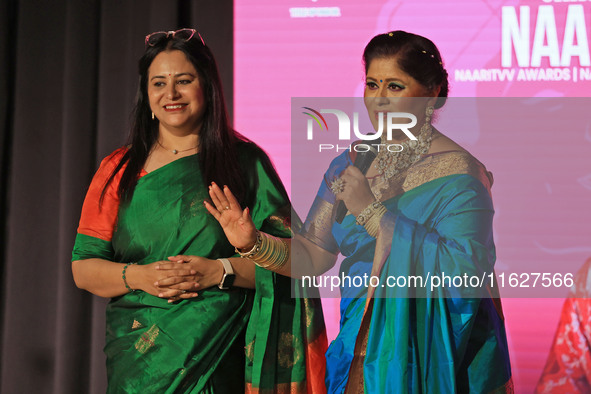 Actor and dancer Sudha Chandran with Naaritvv founder Rachana Kaushik during the 'Naaritvv Fest' celebration in Jaipur, Rajasthan, India, on...