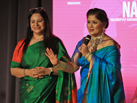 Actor and dancer Sudha Chandran with Naaritvv founder Rachana Kaushik during the 'Naaritvv Fest' celebration in Jaipur, Rajasthan, India, on...