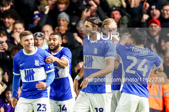 Birmingham City celebrate the goal by #9, Alfie May (hidden), during the Sky Bet League 1 match between Birmingham City and Huddersfield Tow...