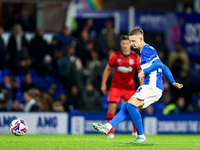 Jay Stansfield of Birmingham gets the second half underway during the Sky Bet League 1 match between Birmingham City and Huddersfield Town a...