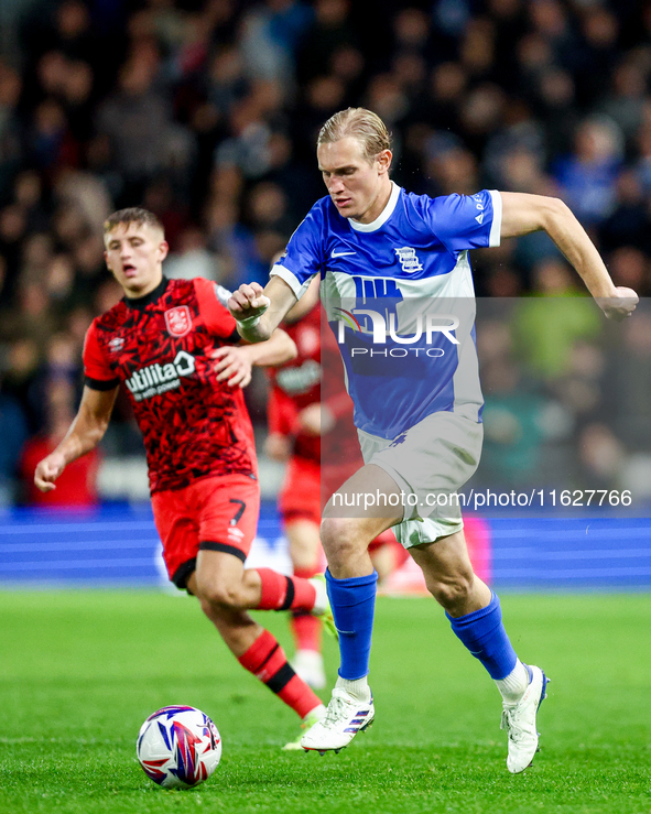 Christoph Klarer of Birmingham is in attacking action during the Sky Bet League 1 match between Birmingham City and Huddersfield Town at St...