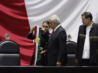 Andres Manuel Lopez Obrador, former president of Mexico, on October 1, 2024, on his arrival at the Chamber of Deputies in Mexico City, Mexic...