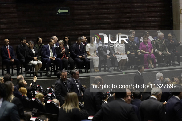 Andres Manuel Lopez Obrador, former president of Mexico, on October 1, 2024, on his arrival at the Chamber of Deputies in Mexico City, Mexic...