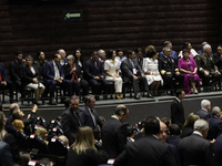 Andres Manuel Lopez Obrador, former president of Mexico, on October 1, 2024, on his arrival at the Chamber of Deputies in Mexico City, Mexic...