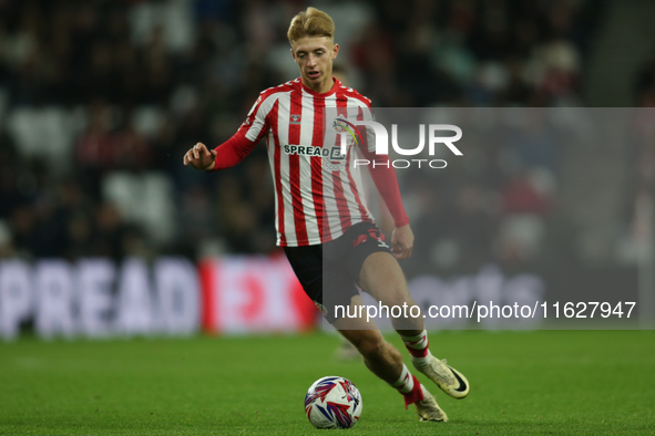 Sunderland's Tom Watson during the Sky Bet Championship match between Sunderland and Derby County at the Stadium Of Light in Sunderland, Eng...