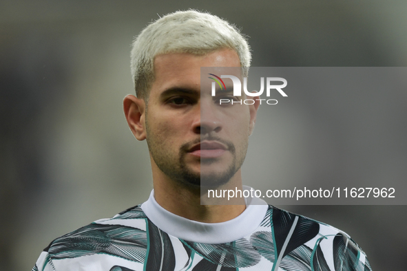 Newcastle United's Bruno Guimaraes during the Carabao Cup Third Round match between Newcastle United and AFC Wimbledon at St. James's Park i...