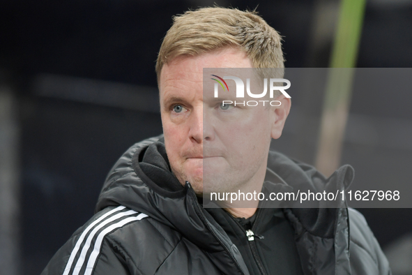 Newcastle United's Manager Eddie Howe during the Carabao Cup Third Round match between Newcastle United and AFC Wimbledon at St. James's Par...