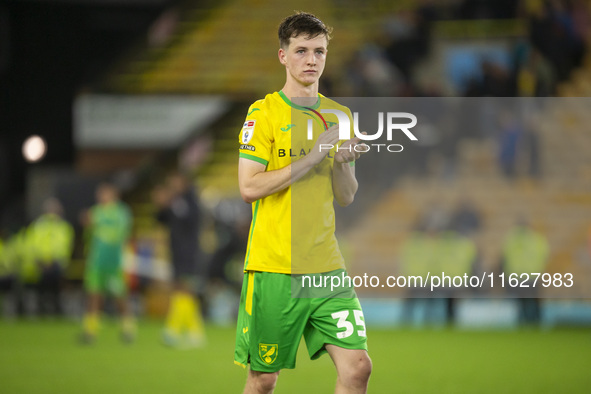 Kellen Fisher of Norwich City applauds the supporters after the Sky Bet Championship match between Norwich City and Leeds United at Carrow R...