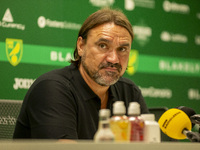 Leeds Manager, Daniel Faroe, gives his press conference after the Sky Bet Championship match between Norwich City and Leeds United at Carrow...