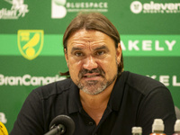 Leeds Manager, Daniel Faroe, gives his press conference after the Sky Bet Championship match between Norwich City and Leeds United at Carrow...